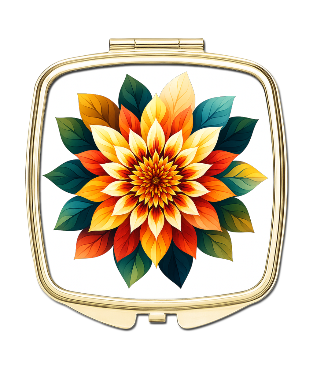 Curved Square Compact Mirror - Classic Gold